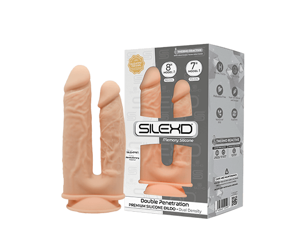 Silexd Premium Silicone Dildo Model Double Penetration
