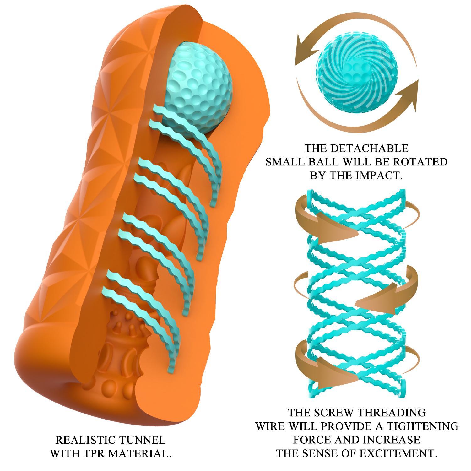 PRETTY LOVE - Victoria Masturbator with Stimulation Ball, Orange