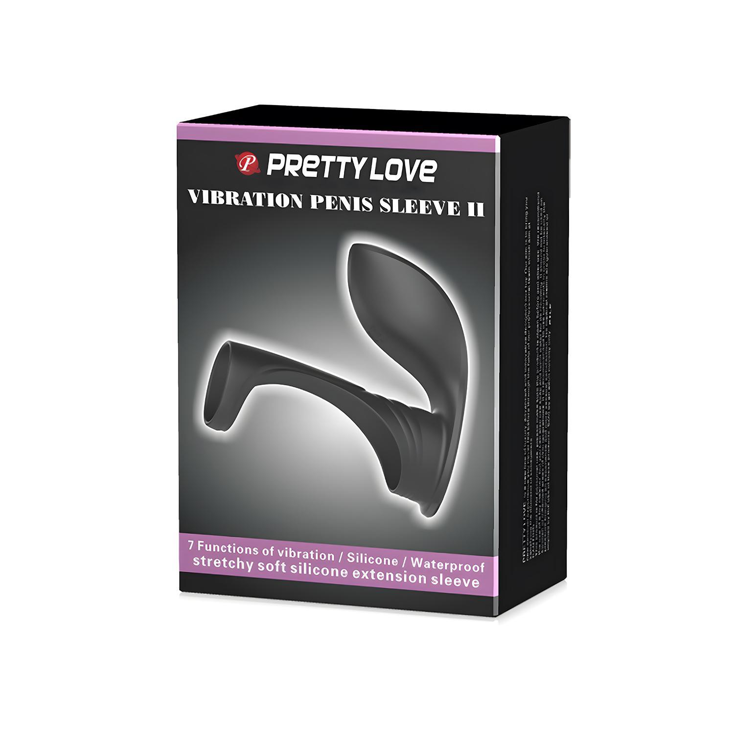 PRETTY LOVE - Vibration Penis Sleeve Ii, 7 functions of vibrationwaterproof, memoryUSB rechargeablesilicone L:90mm W:43mm H:84mm