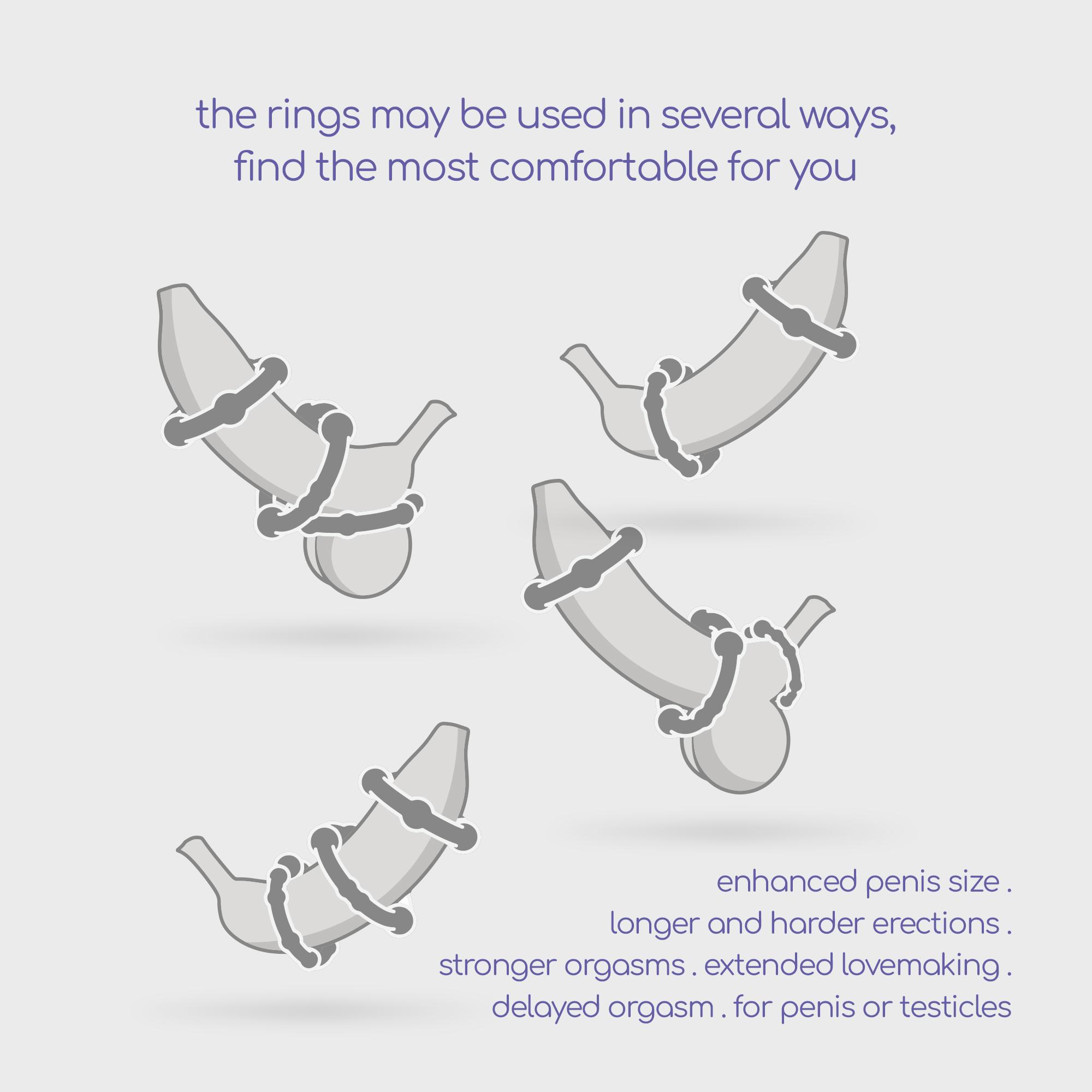 Triple Bead Cockring Set Clear Crushious
