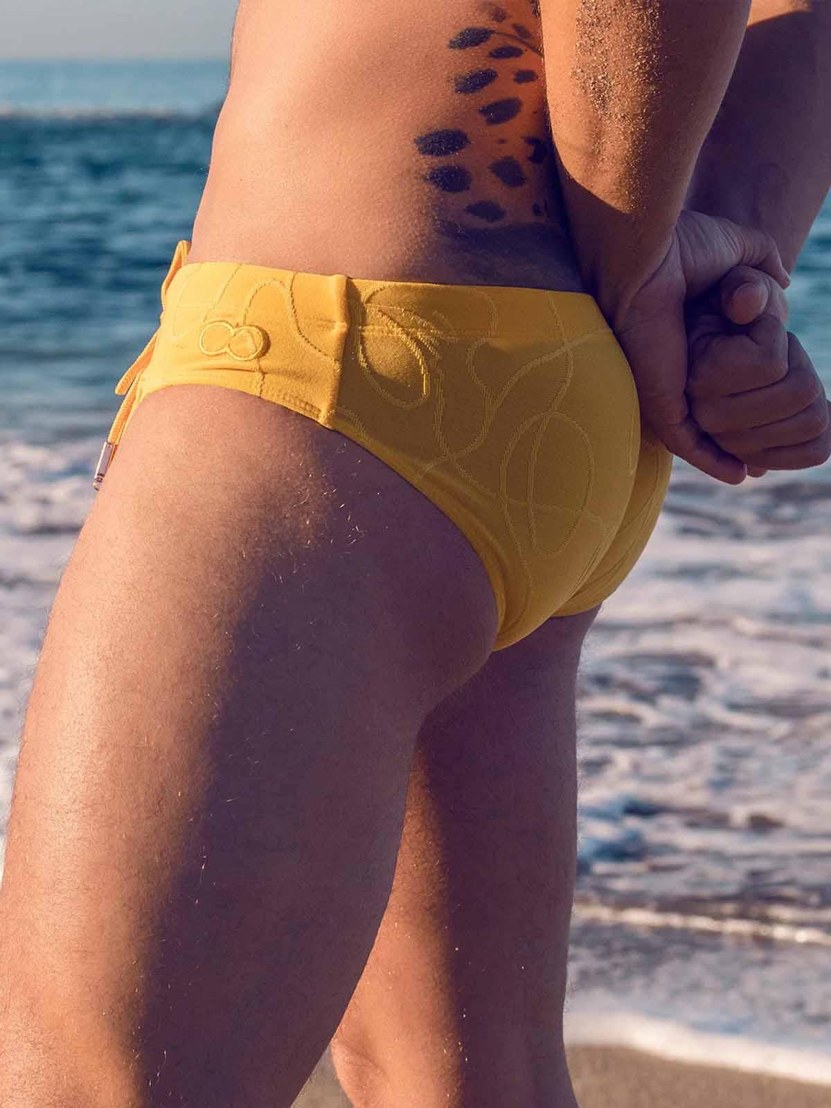 2Eros V10 Textured Swim Brief Signet Ripple Yellow - Size: L