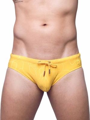 2Eros V10 Textured Swim Brief Signet Ripple Yellow - Size: L