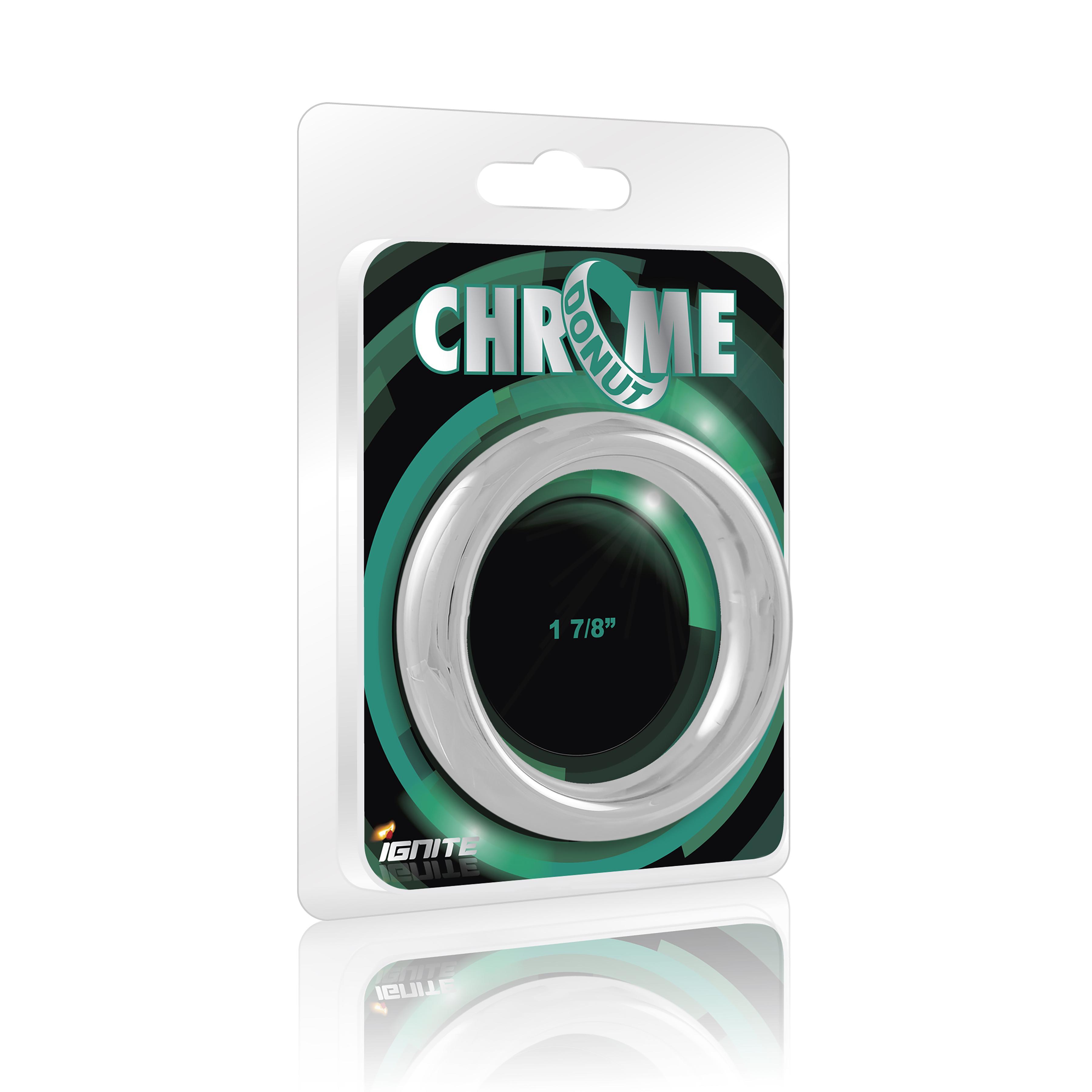 SI IGNITE Chrome Donut Metall Cockring, Chrome Plated Steel, ¯ 48 mm