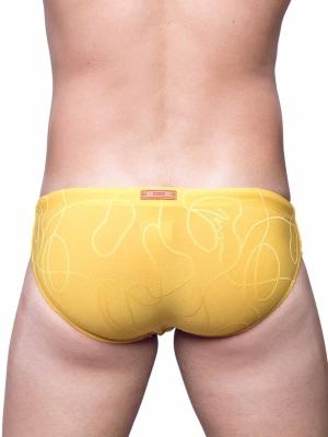 2Eros V10 Textured Swim Brief Signet Ripple Yellow - Size: L