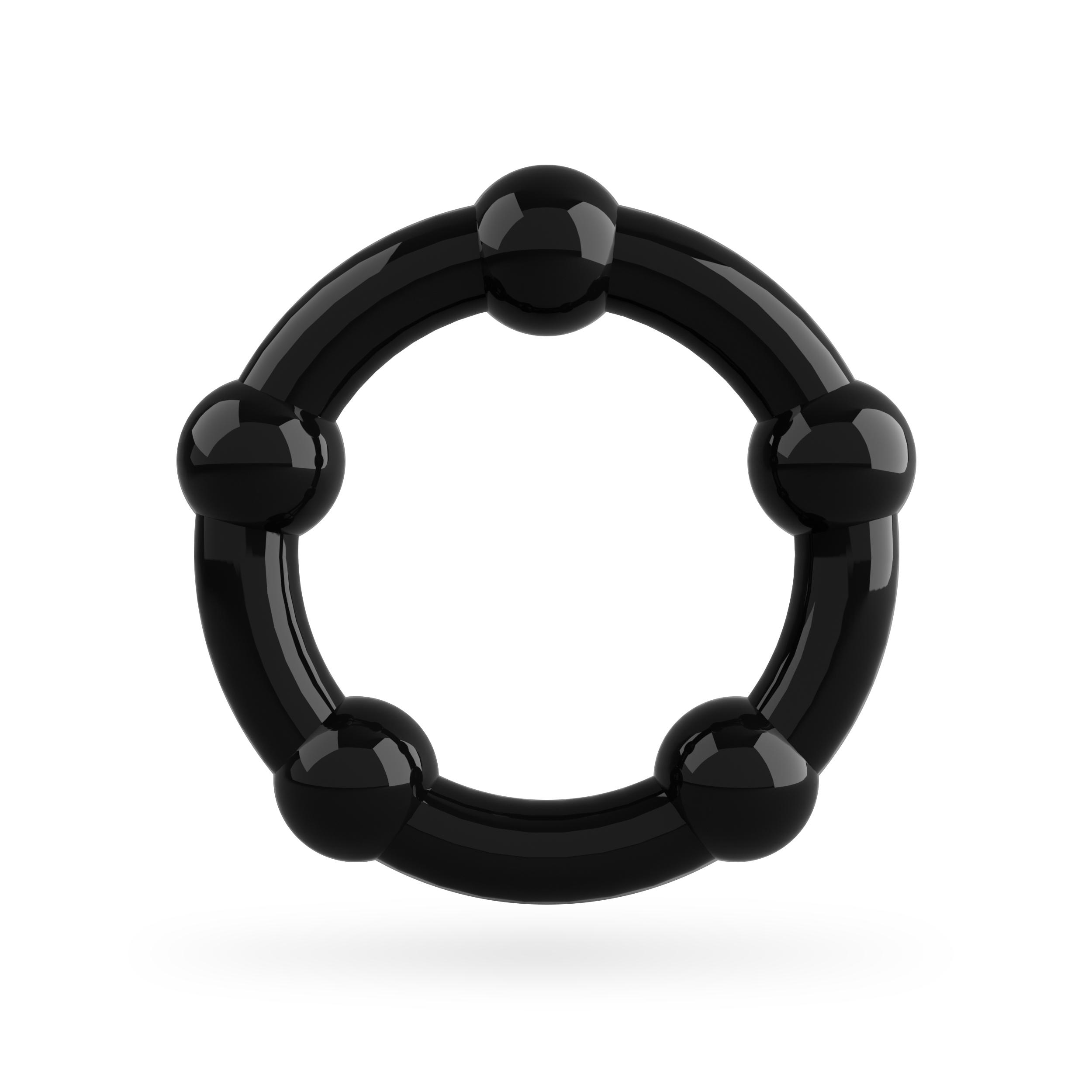 Triple Bead Cockring Set Black Crushious