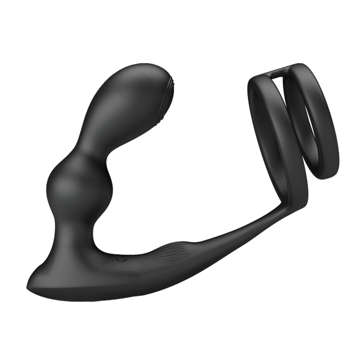 PRETTY LOVE - Marshall, Remote Control Prostate Masager with Testis Ring, Additional Perineum vibrator, Dual Motors, 12 Functions of Vibration, Silicone and ABS, USB Rechargeale, Remote by 1 AAA Battery 35*102