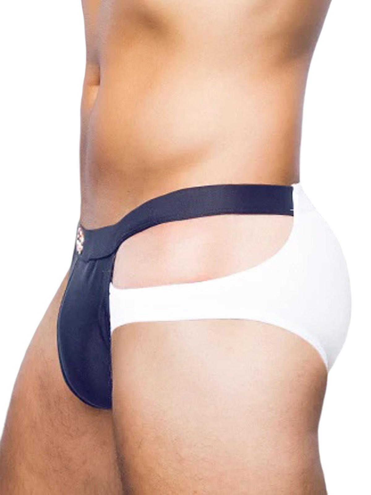 2Eros BLK Label Swim Briefs VB31 Black and White - Size: L