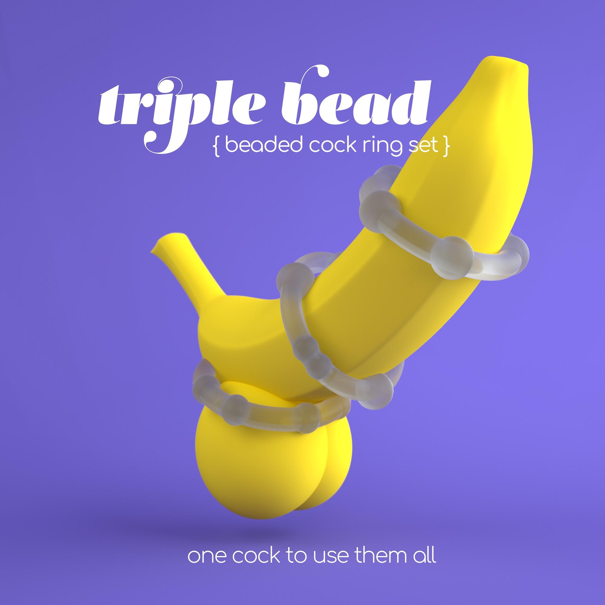 Triple Bead Cockring Set Clear Crushious