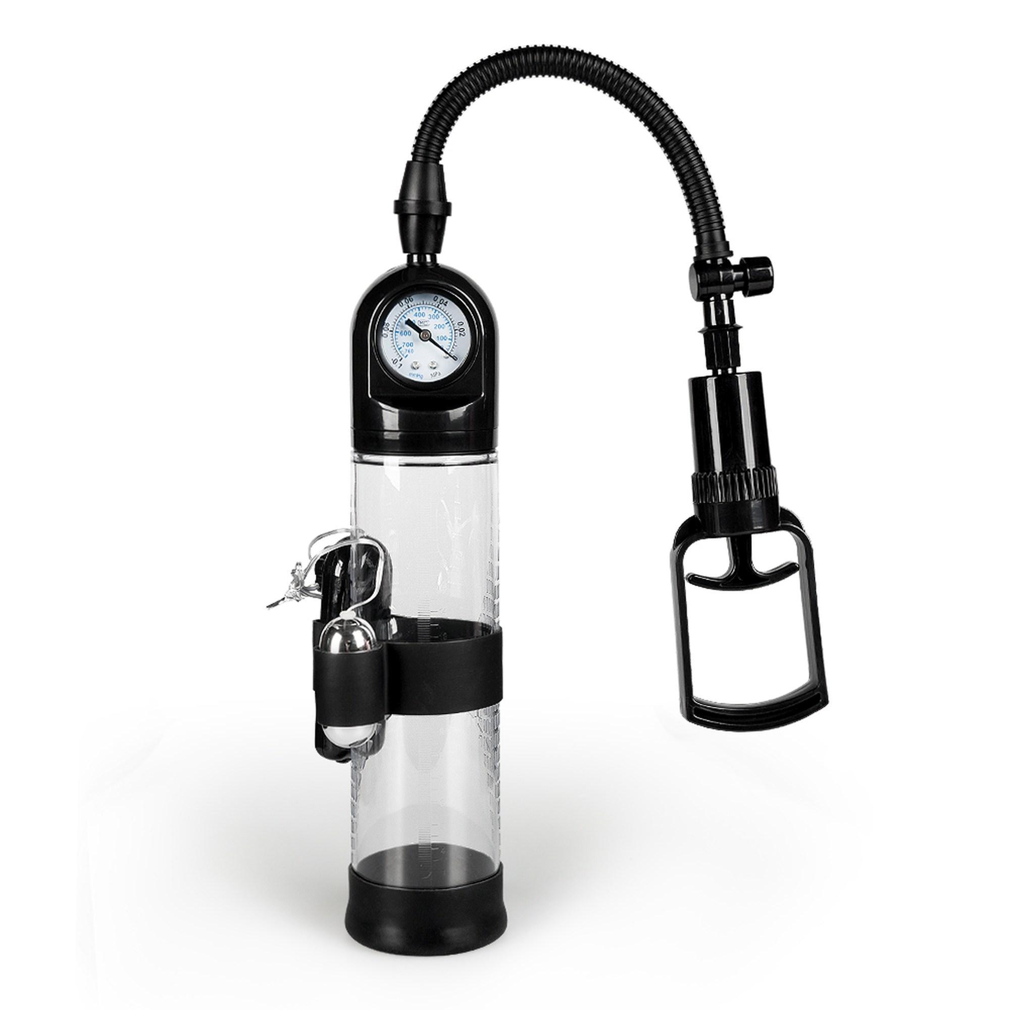 Powerpump Penis Pump Master Vibrating, Black & Clear