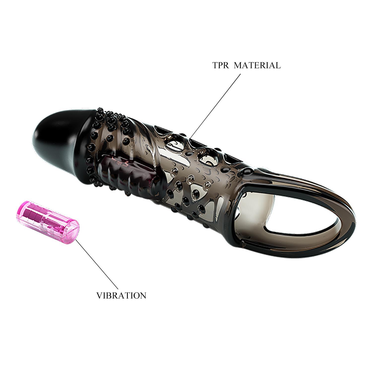 PRETTY LOVE - Cecelia, TPR material, penis sleeve, vibration, 3LR936 battery. 40.5*185