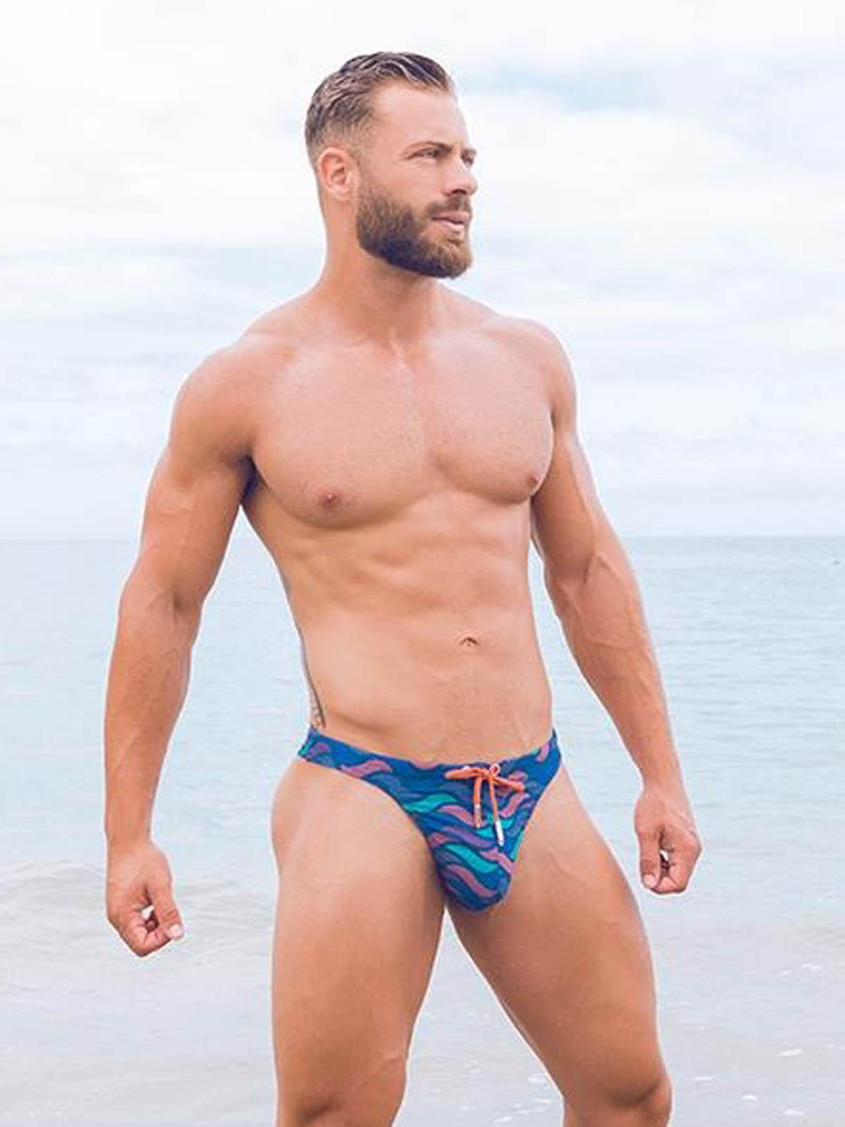 2Eros Print Swim Thongs V80 Ocean Blue - Size: L