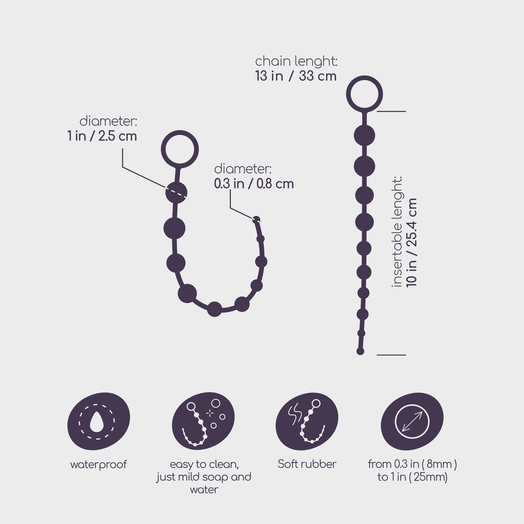 10 Bead Anal Chain Crushious Black