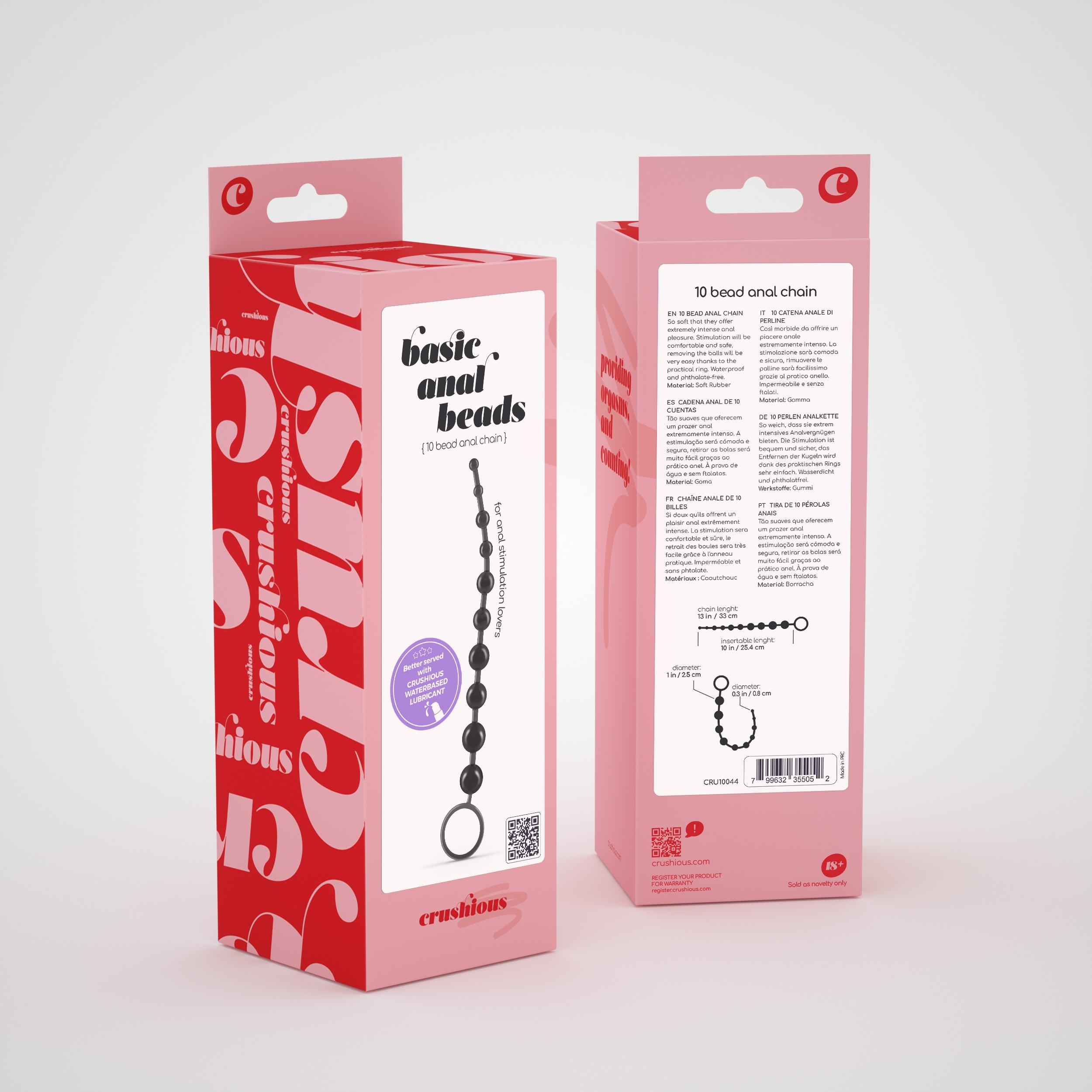 10 Bead Anal Chain Crushious Black