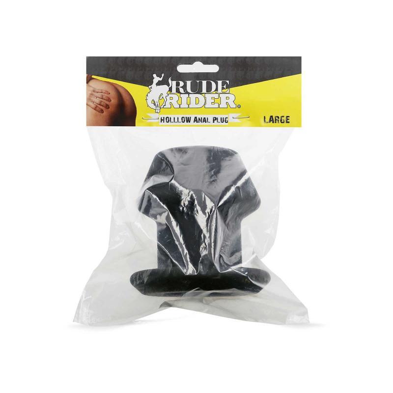 Rude Rider Hollow Anal Plug Large Black
