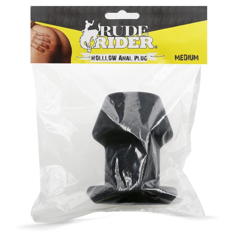 Rude Rider Hollow Anal Plug Medium Black