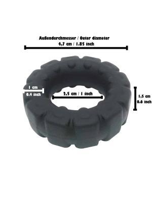 Rude Rider F-Tire Silicone Soft Cockring, Black, ¯  47 mm
