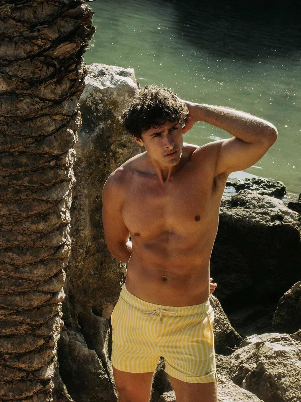 2Eros S70 Byron Print Shorts Swimwear Signature Yellow - Size: L