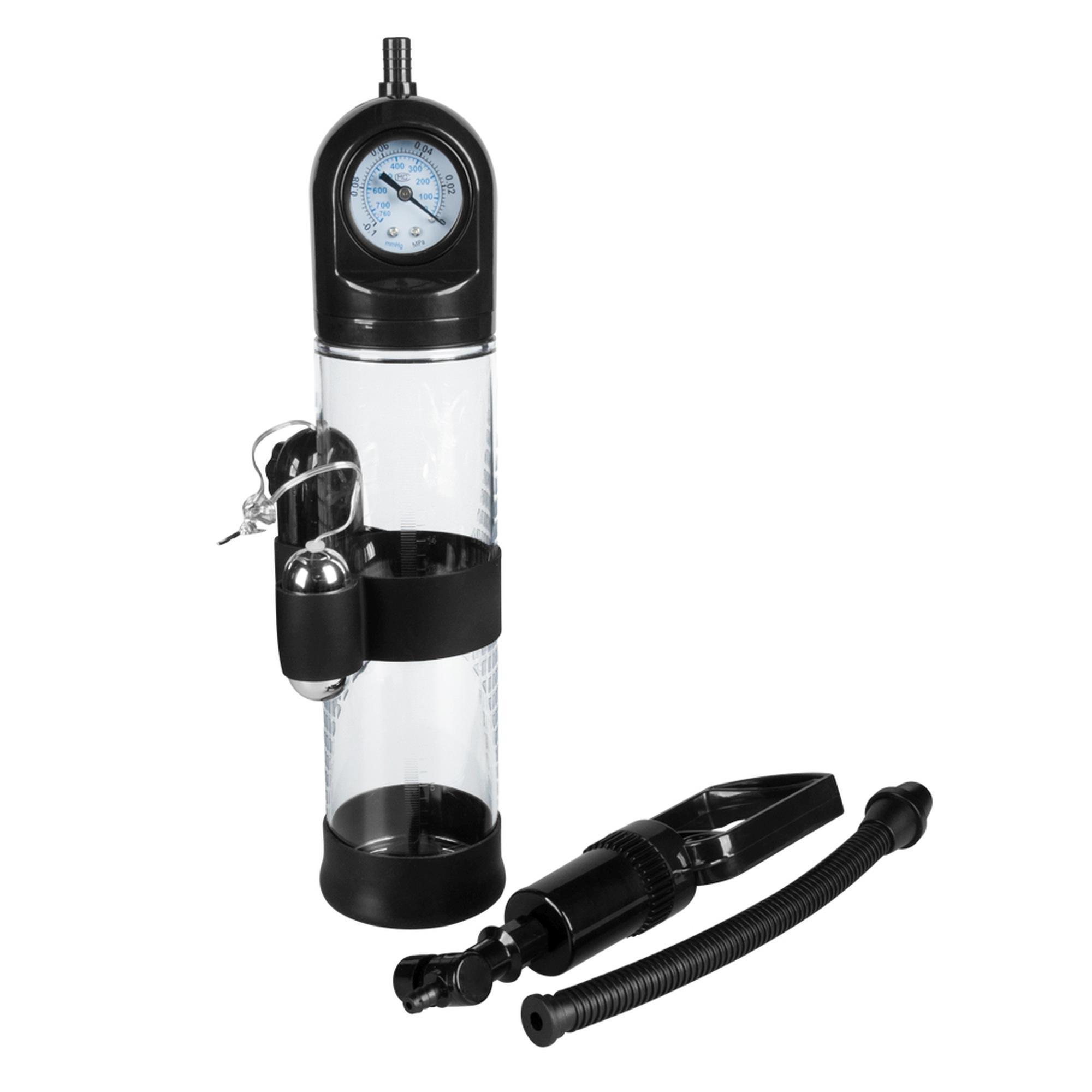 Powerpump Penis Pump Master Vibrating, Black & Clear