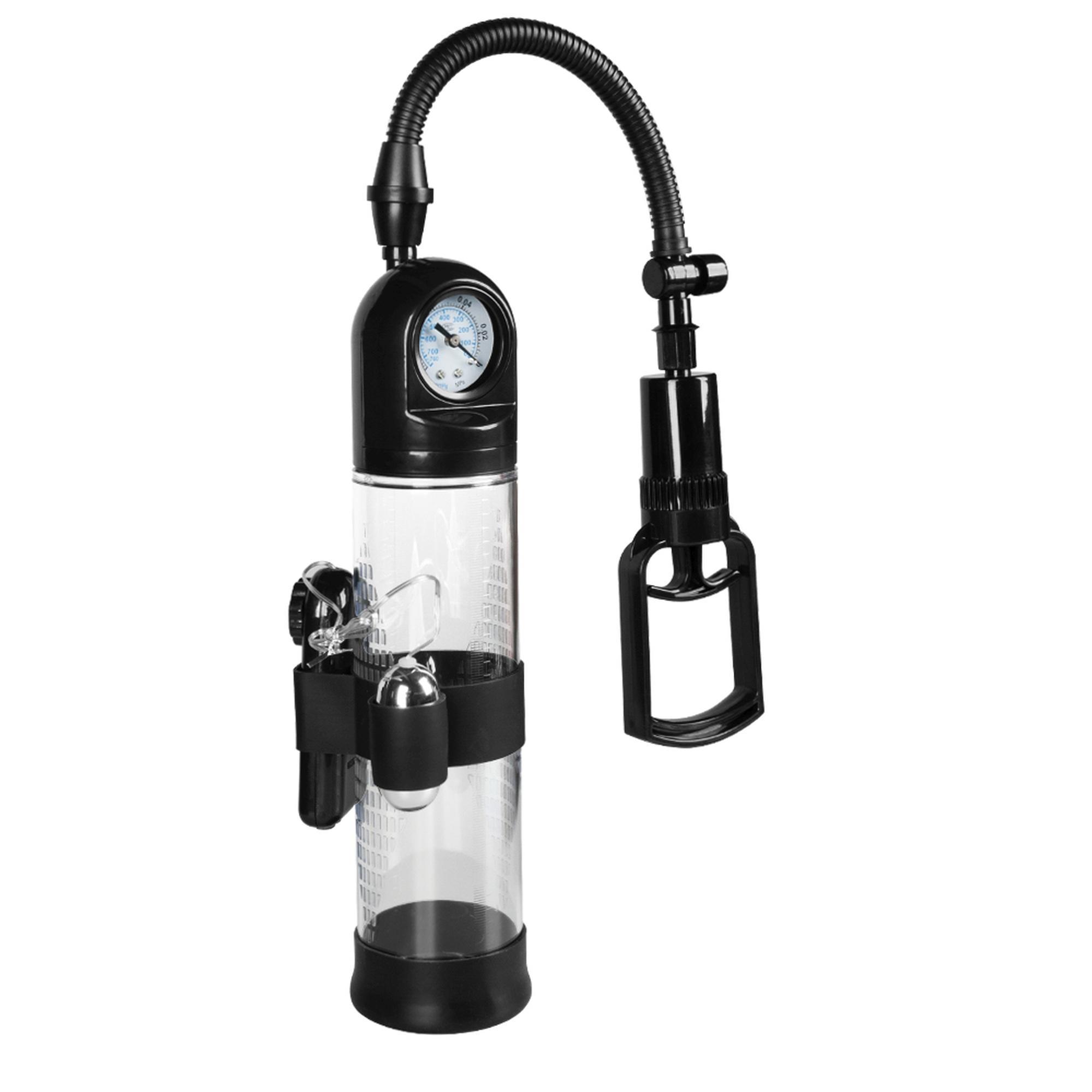 Powerpump Penis Pump Master Vibrating, Black & Clear