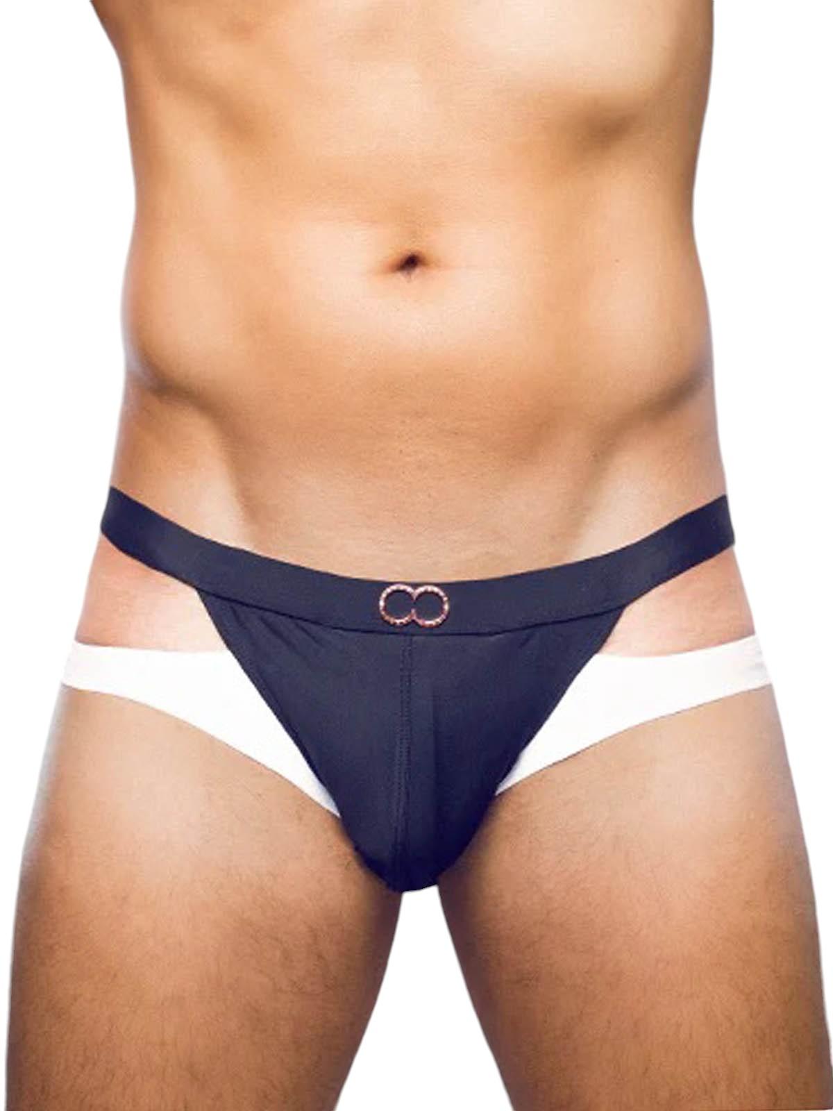 2Eros BLK Label Swim Briefs VB31 Black and White - Size: L