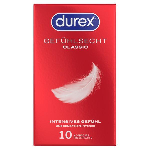 Durex Gefühlsecht Classic Condoms 10pcs, with Reservoir, Ø 56mm, 195mm