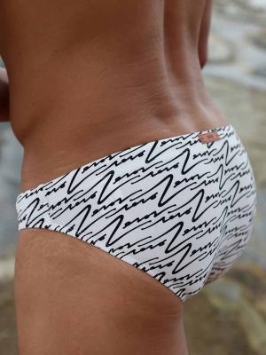 2Eros V20 Signature Print Swim Brief B&W - Size: L