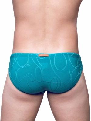 2Eros V10 Textured Swim Brief Signet Ripple Green - Size: L