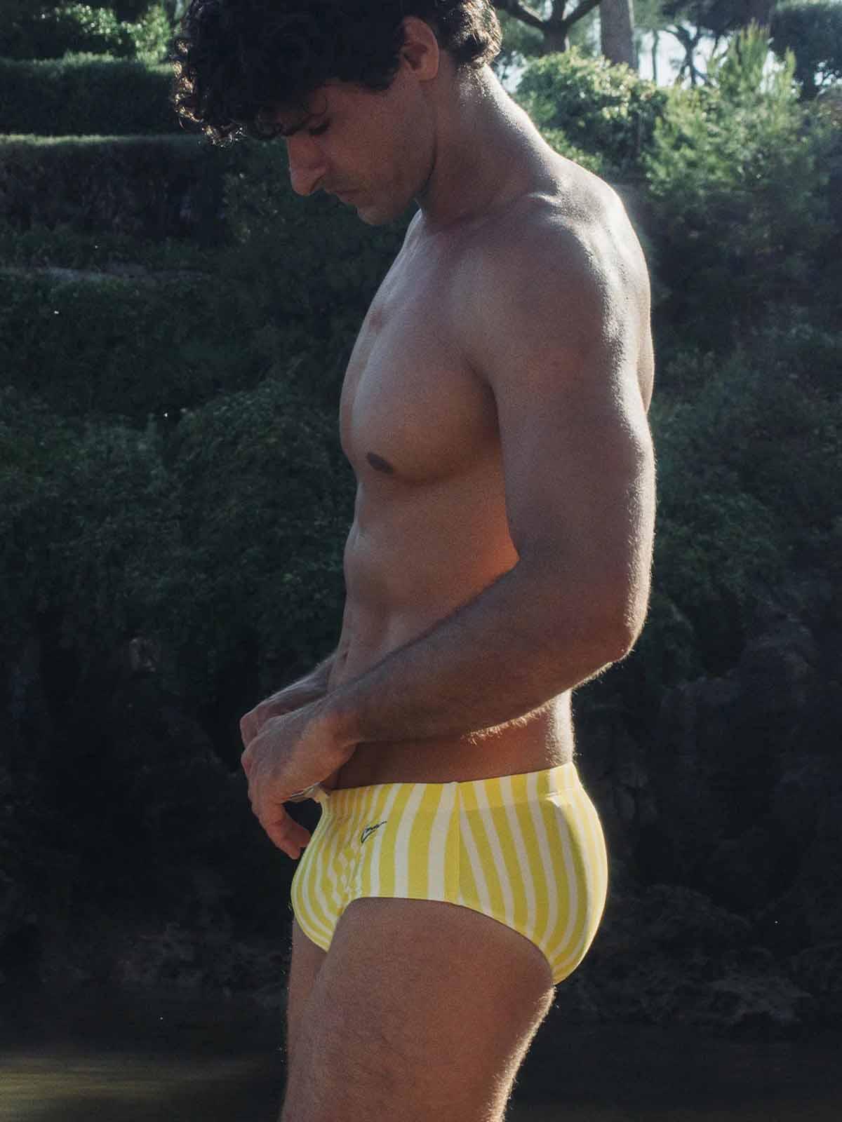 2Eros V40 Printed Swim Briefs Sunga Dolce Yellow - Size: L
