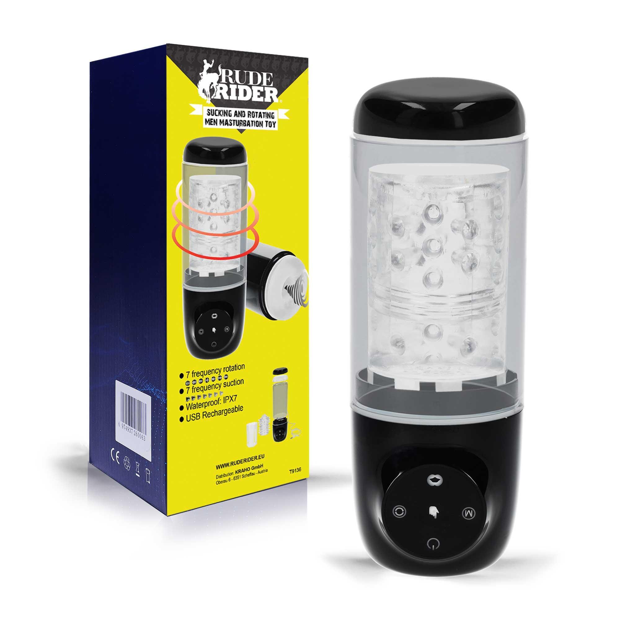 Rude Rider Sucking And Rotating Men Masturbation Toy USB Rechargeable