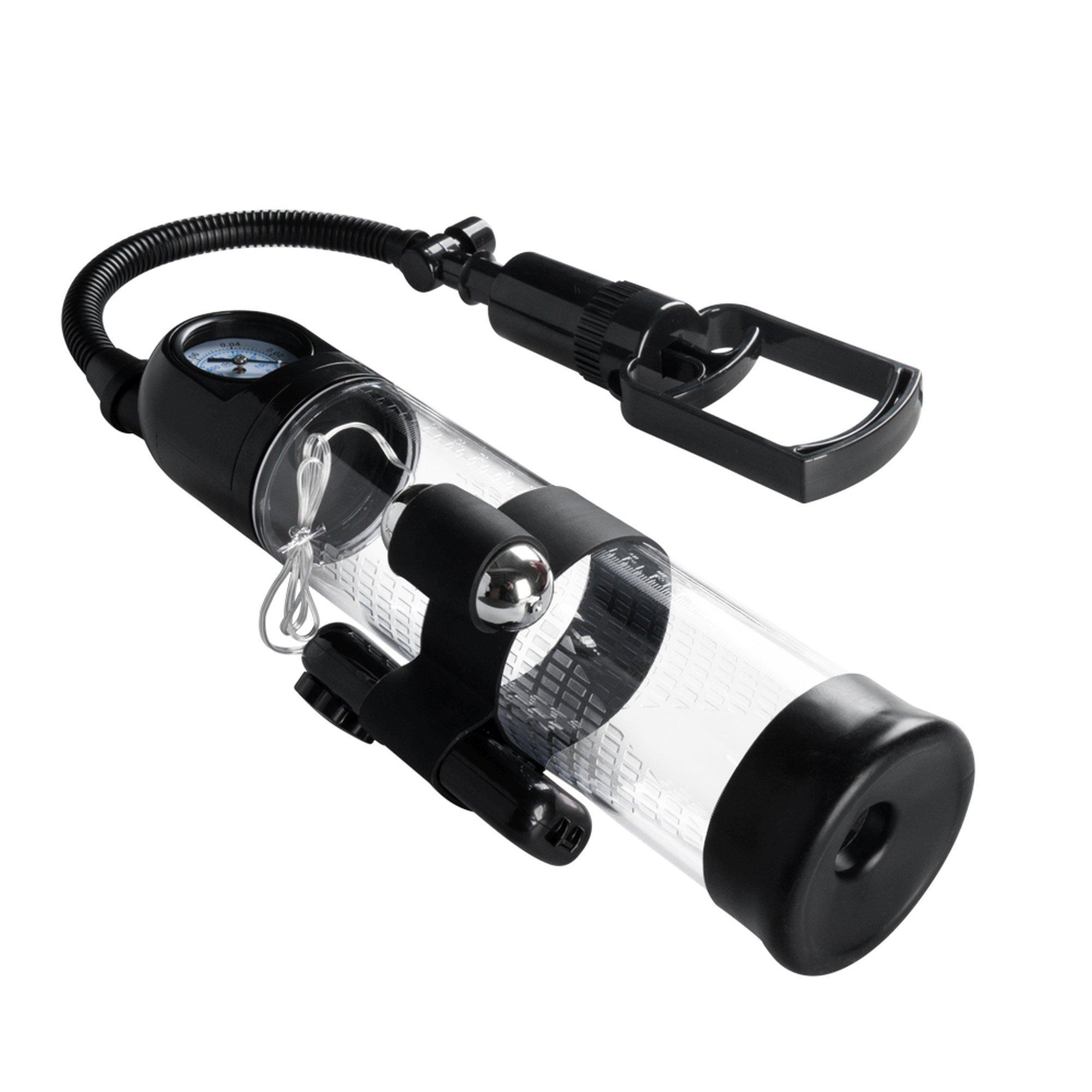 Powerpump Penis Pump Master Vibrating, Black & Clear
