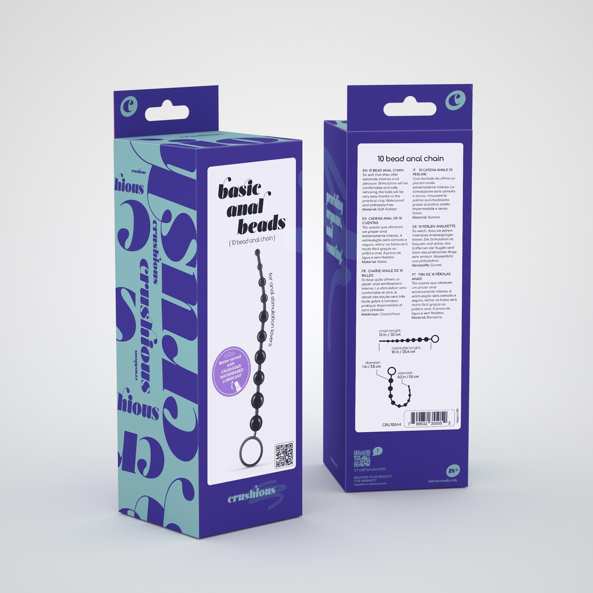 10 Bead Anal Chain Crushious Black