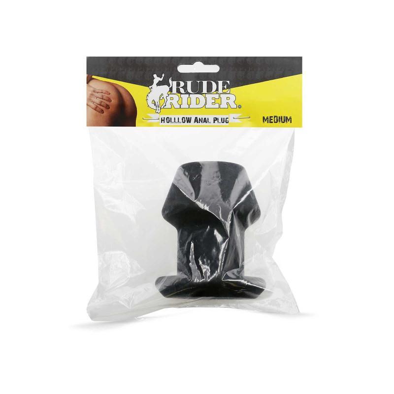 Rude Rider Hollow Anal Plug Medium Black