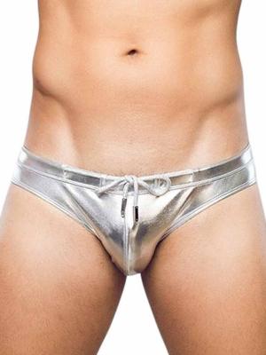 2Eros Metalux Swim Brief V30 Swimwear Silver - Size: L