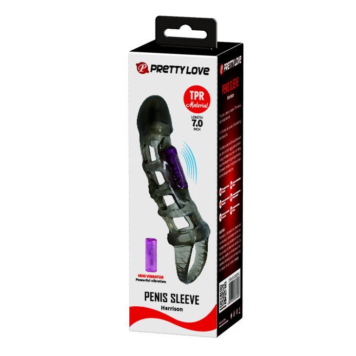 BAILE - Harrison, Penis extended Sleeve, mini vibrator, super-stretchy TPR material ?:35mm   L:160mm