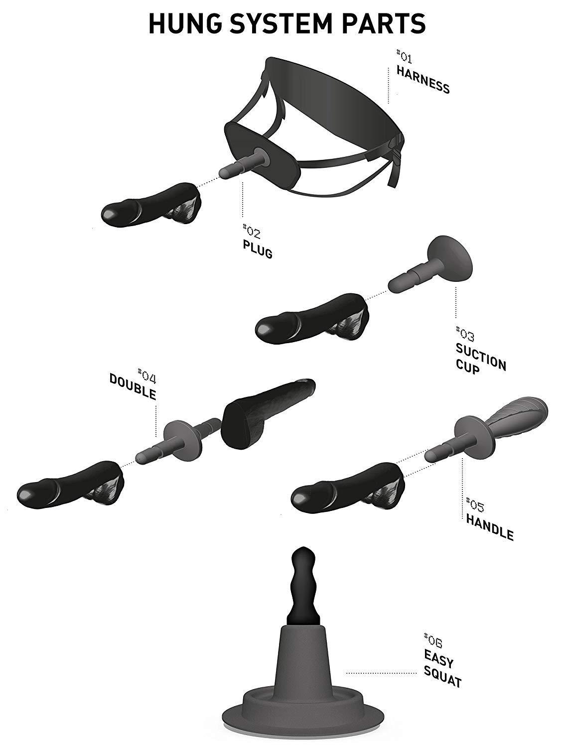 Hung System Butt Plug Patrol, 22,5 cm, Black