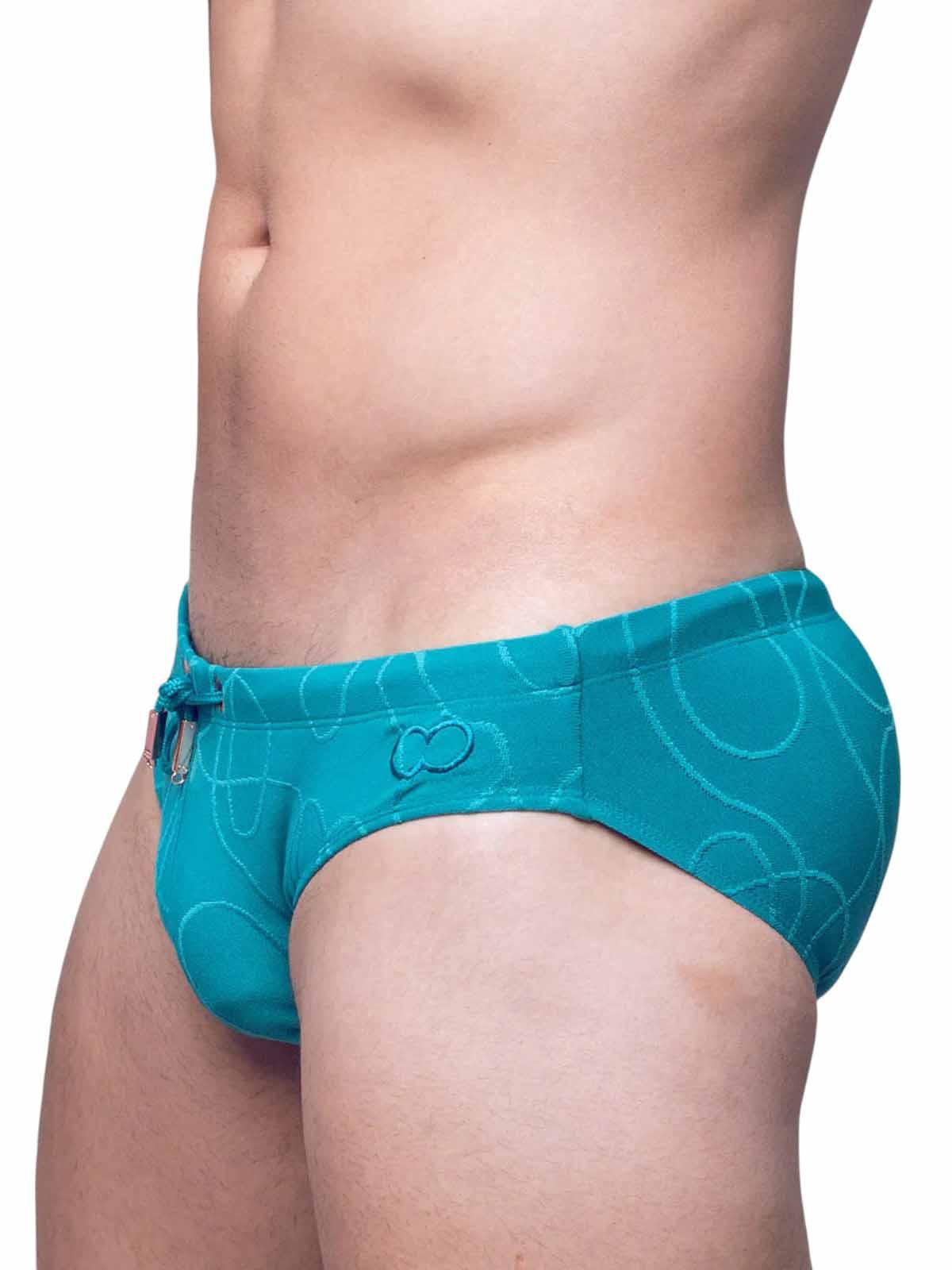 2Eros V10 Textured Swim Brief Signet Ripple Green - Size: L