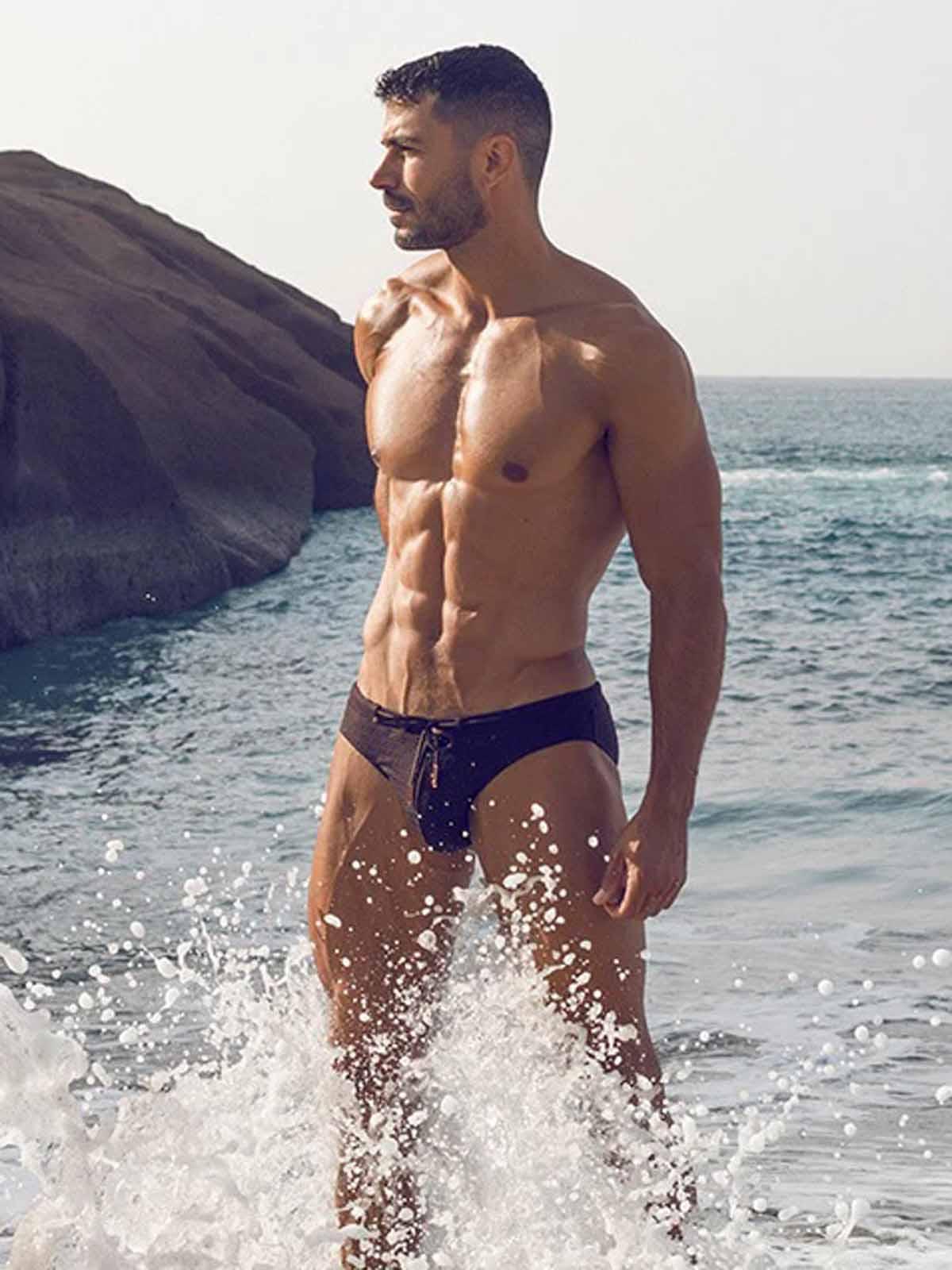 2Eros V30 Textured Swim Brief Signet Black - Size: L