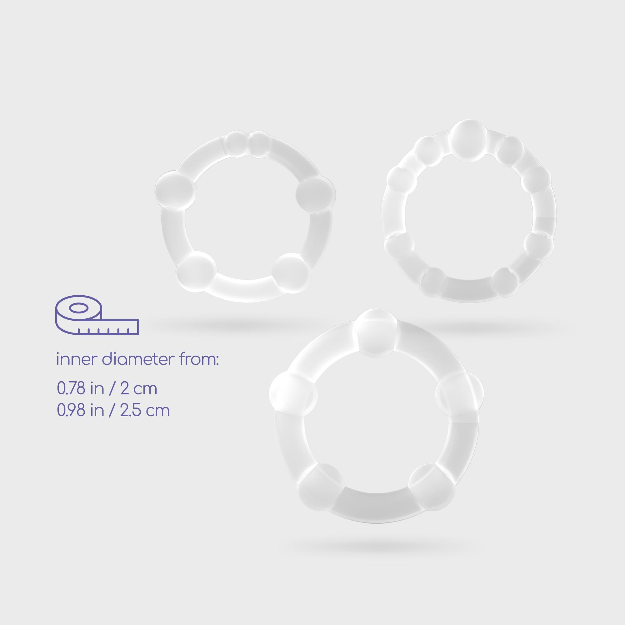 Triple Bead Cockring Set Clear Crushious