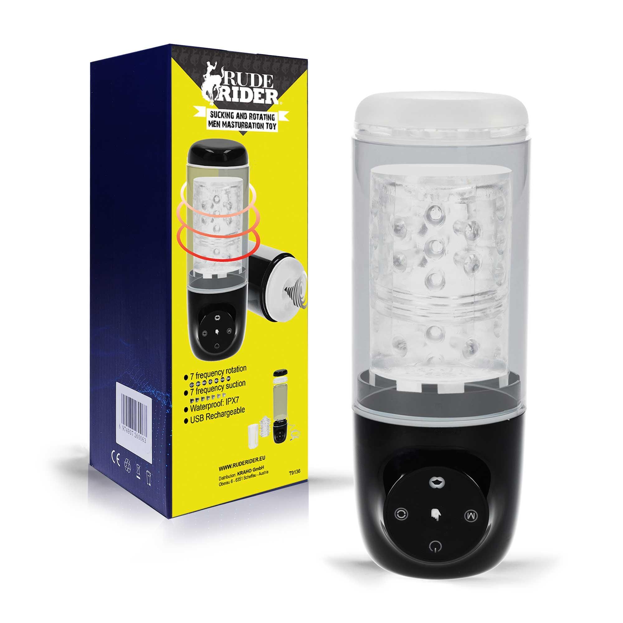 Rude Rider Sucking And Rotating Men Masturbation Toy USB Rechargeable