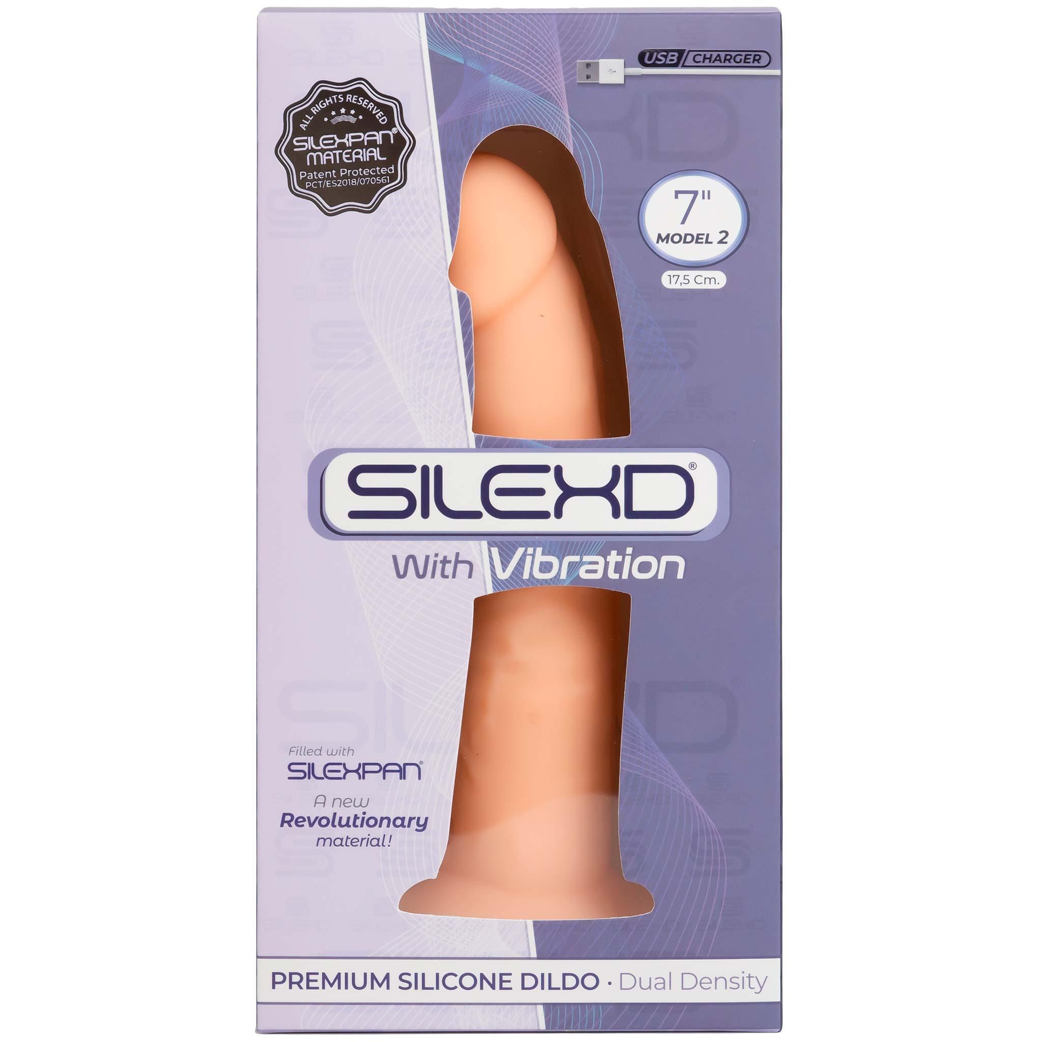 SILEXD Premium Silicone Dildo Model 2 Vibration, 17,5 cm, Light skin