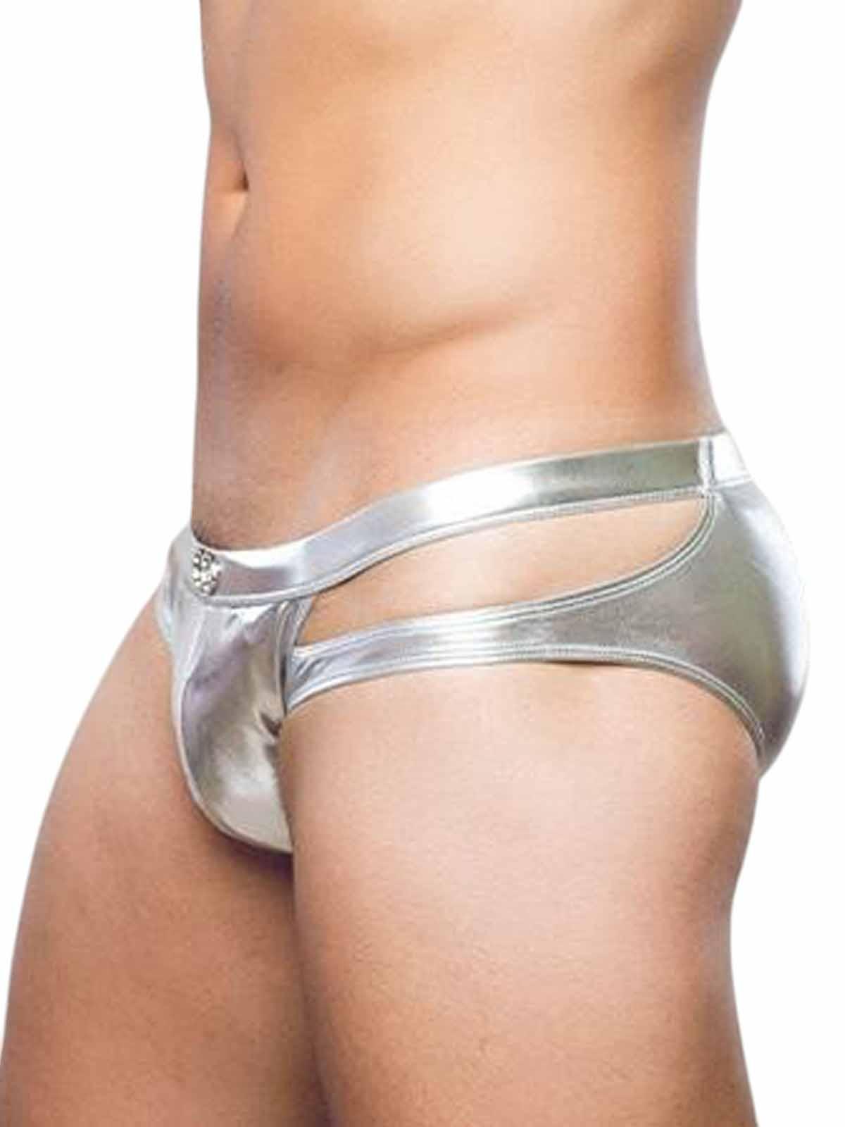 2Eros Metalux Swim Brief VB31 Swimwear Silver - Size: L