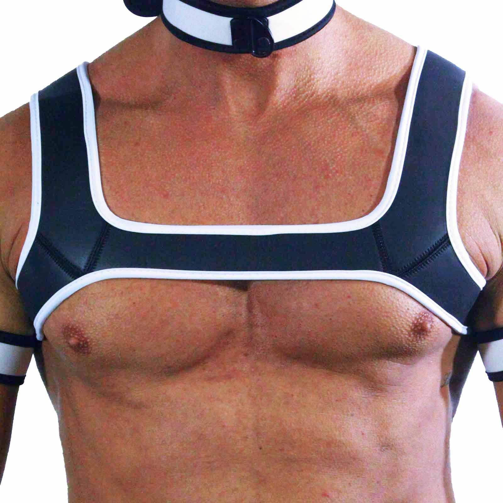 Rude Rider Neoprene Harness Black/White, L size