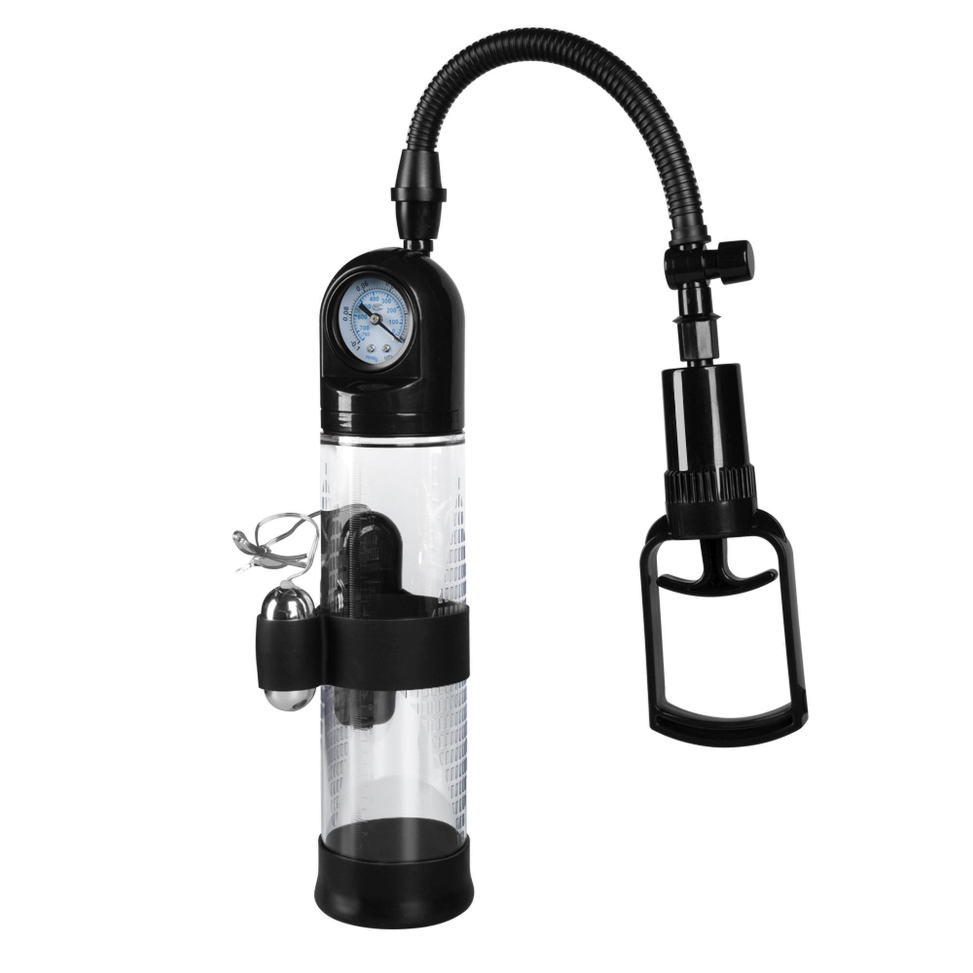 Powerpump Penis Pump Master Vibrating, Black & Clear