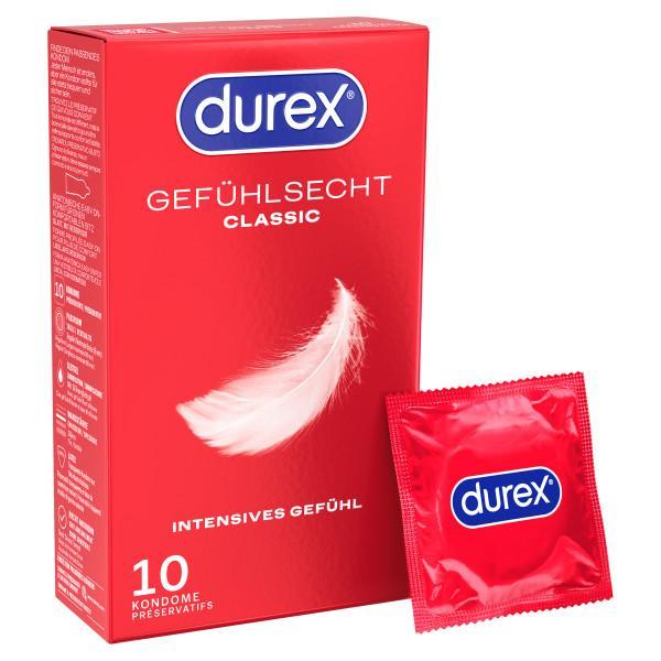 Durex Gefühlsecht Classic Condoms 10pcs, with Reservoir, Ø 56mm, 195mm