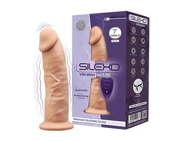 SILEXD Premium Silicone Dildo Model 2 Vibration + LRS, 17,5 cm, light skin