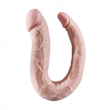 NMC HOODLUM U Shape Double Dong, PVC, Flesh, 40 cm (16 in), Ø 4,6 cm (1,8 in)