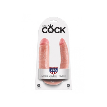 KING COCK: U-SHAPED LARGE DOUBLE TROUBLE - FLESH COLOR
