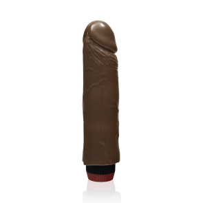 SI IGNITE Vibrator Cock RICKY, Vinyl, Brown, 20 cm (8 in), Ø 4,6 cm (1,8 in)