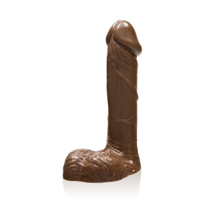 SI IGNITE Cock with Balls, Vinyl, Brown, 18 cm (7 in), Ø 4,8 cm (1,9 in)