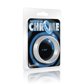 SI IGNITE Wide Chrome Band Cockring, Chromed Metal, 4,4 cm (1,75 in)